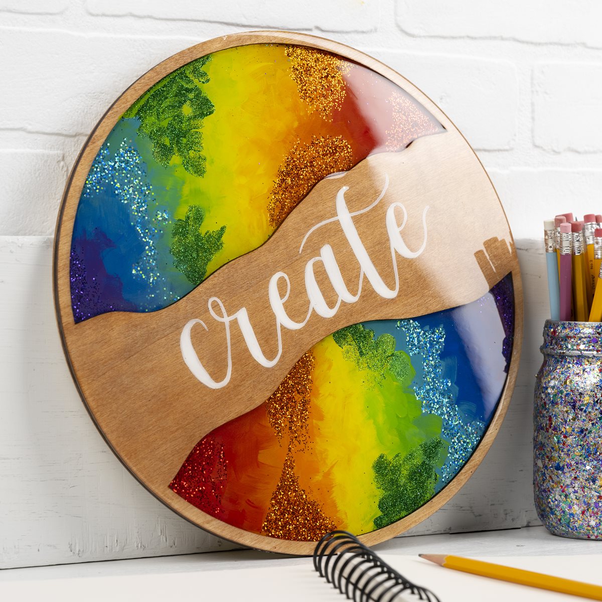 Rainbow "Create" Sign