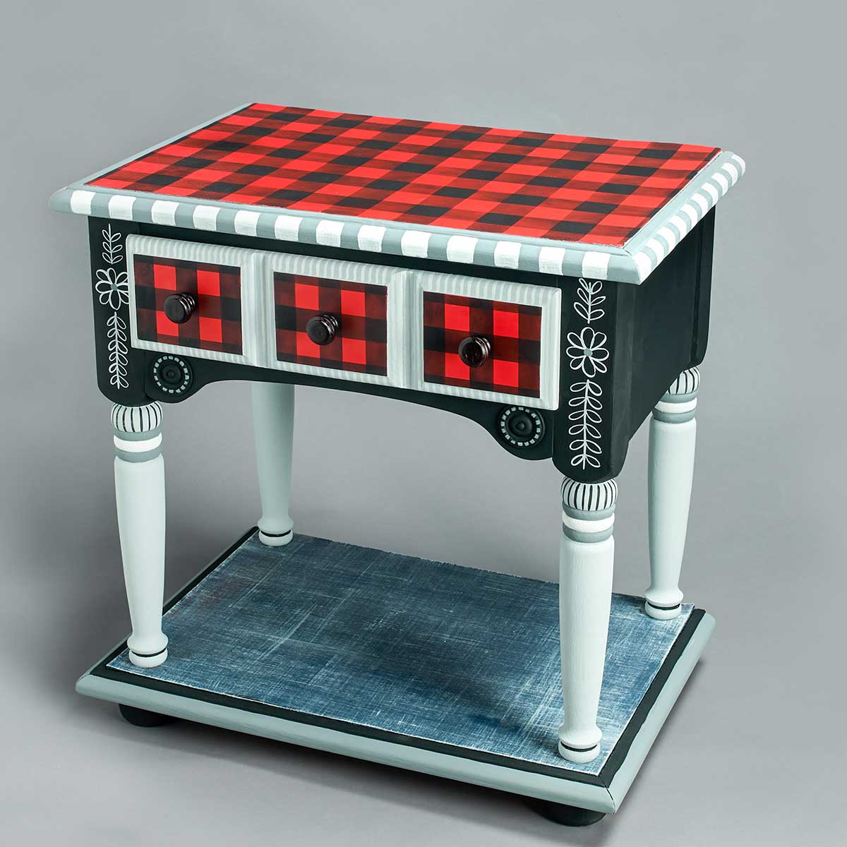 Buffalo Plaid Side Table