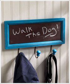 Chalkboard Coat & Leash Rack