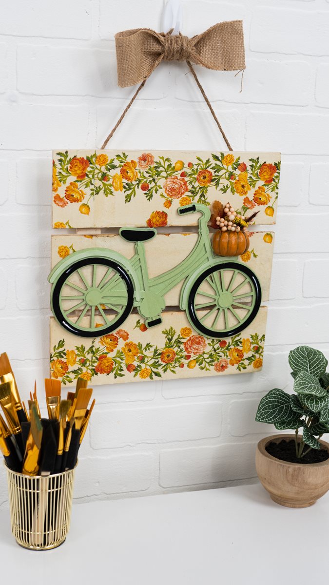 Mod Podge Fall Bicycle Sign