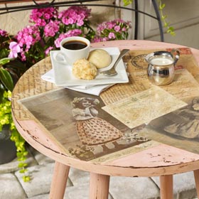 Vintage Parisian Table - Furniture Decoupage Idea