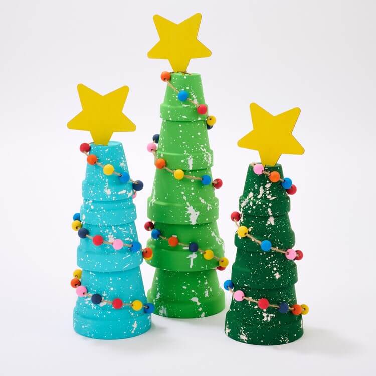 Apple Barrel Terra Cotta Pot Christmas Trees