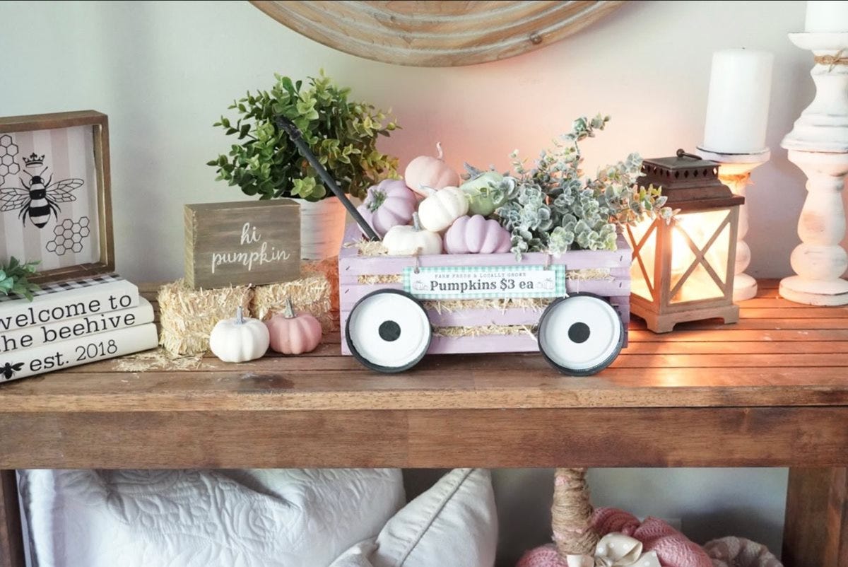 Mod Podge Pumpkin Wagon