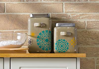 Bohemian Chalk Ceramic Jars