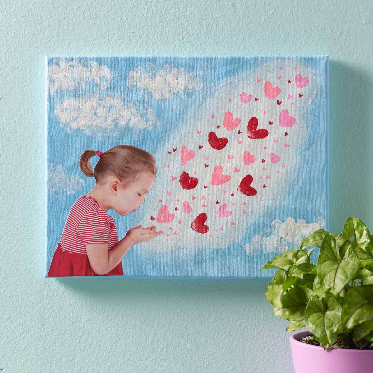 Blowing Kisses to Grandma Canvas