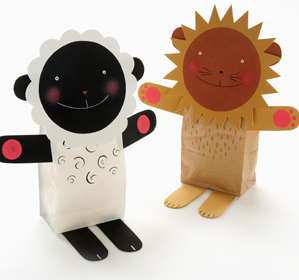 Lion and Lamb Stuffed Puppets