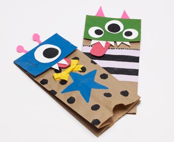 Monster Paper Bag Puppets