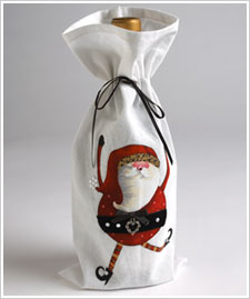 Santa Wine Bag