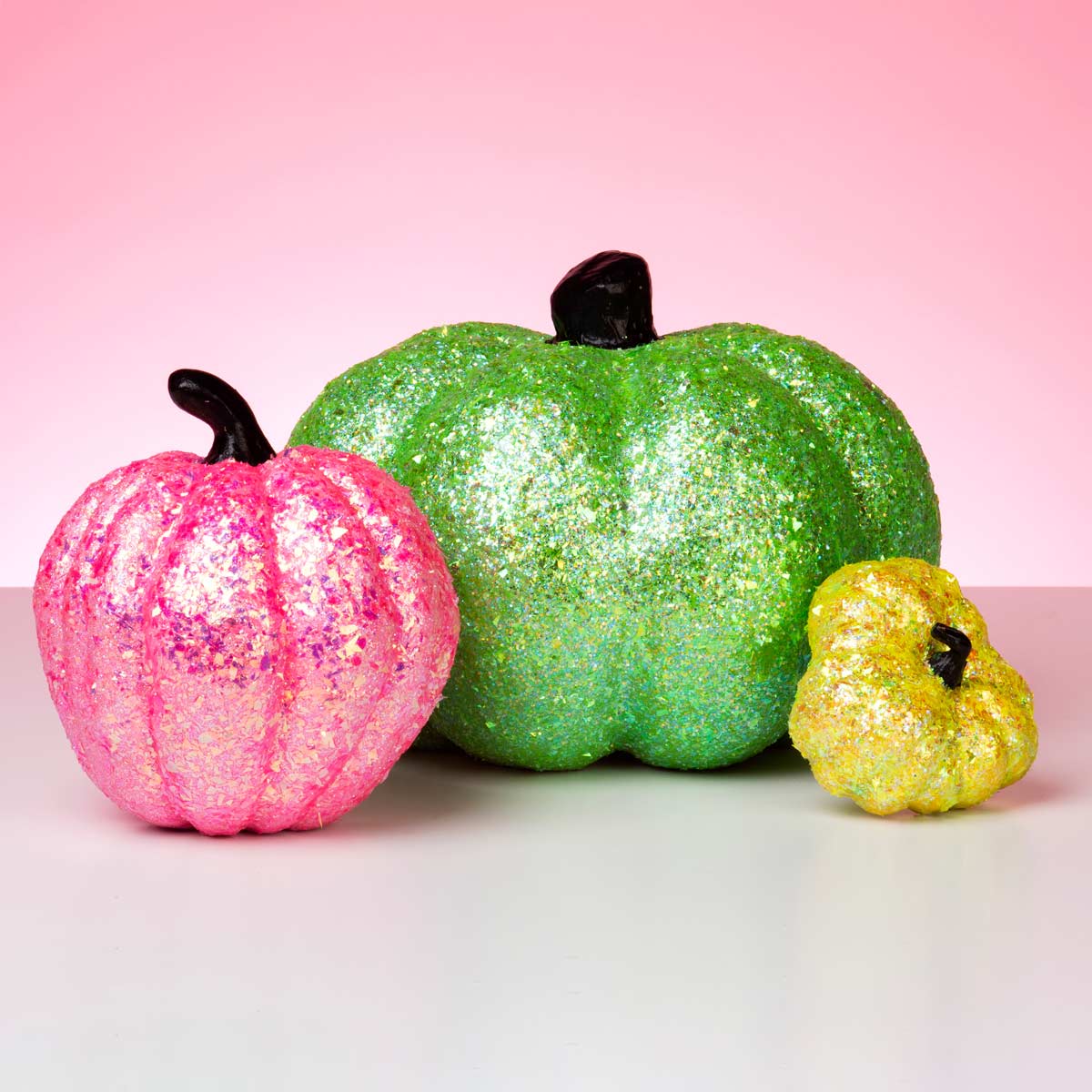 Neon Glitter Pumpkins for Halloween