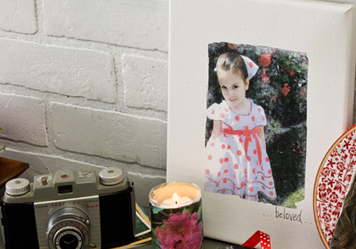 Valentine's Day Photo Canvas and Votive