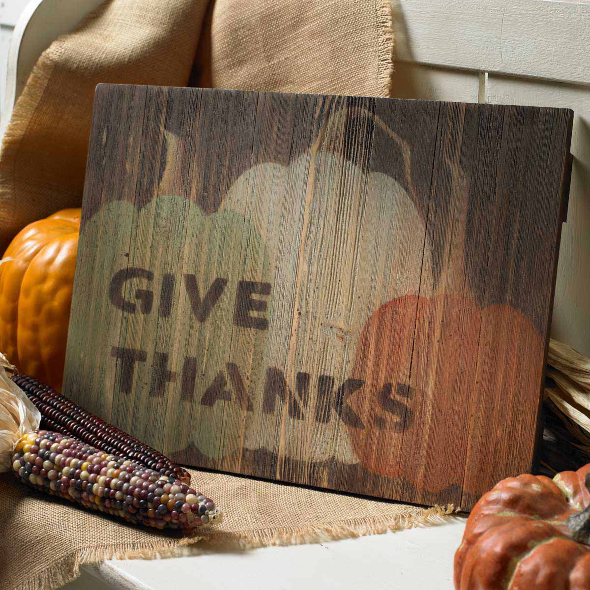 Give Thanks Wood Sign