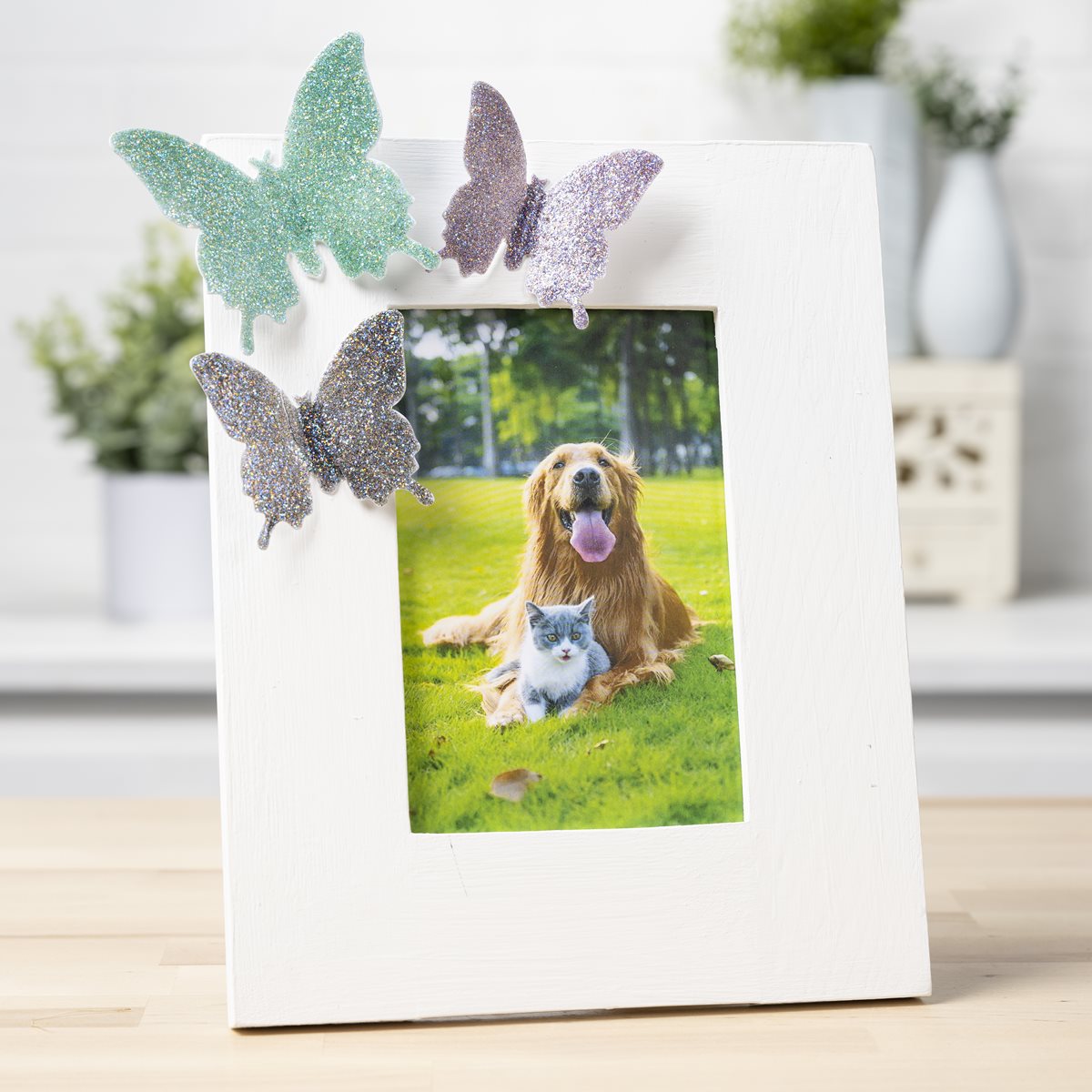 Glittered Butterfly Frame