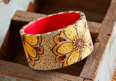 Daisy Wood Bangle