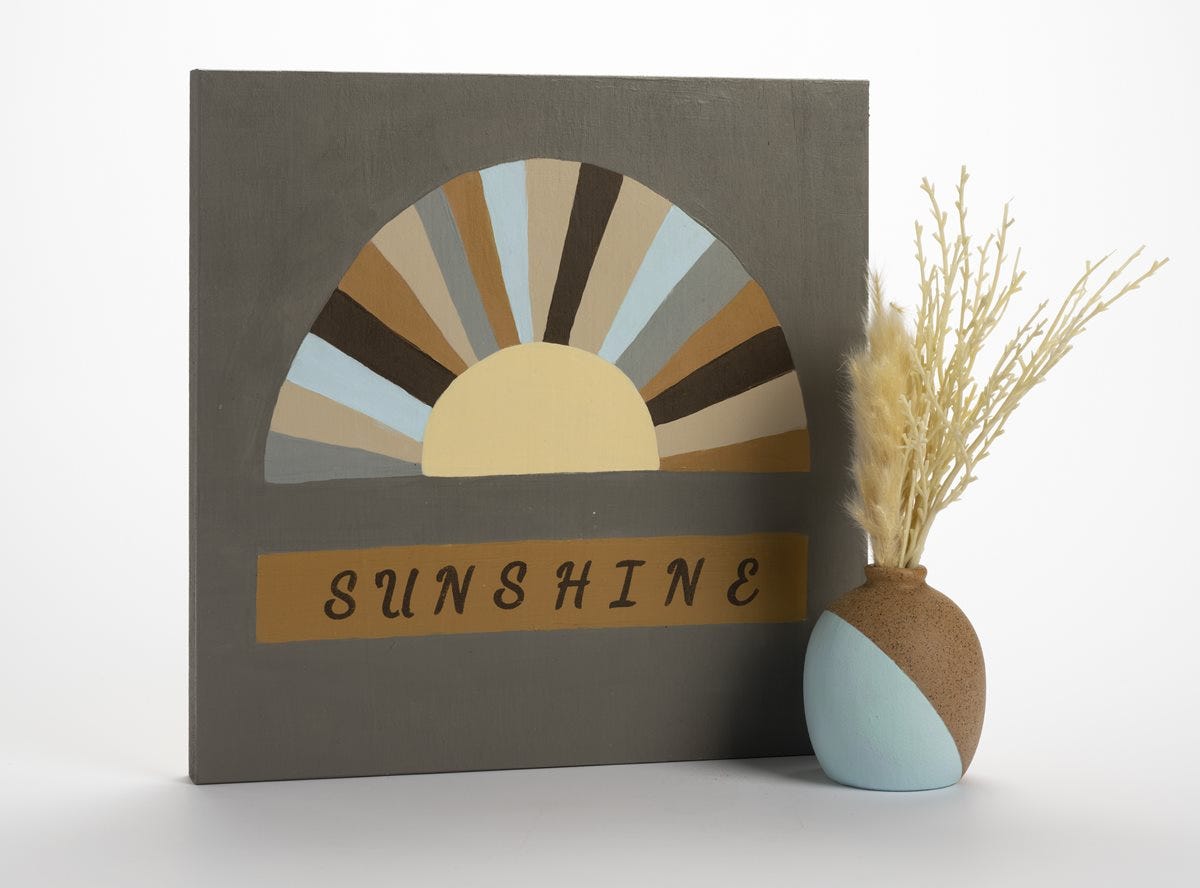 Sunshine Canvas with Pot