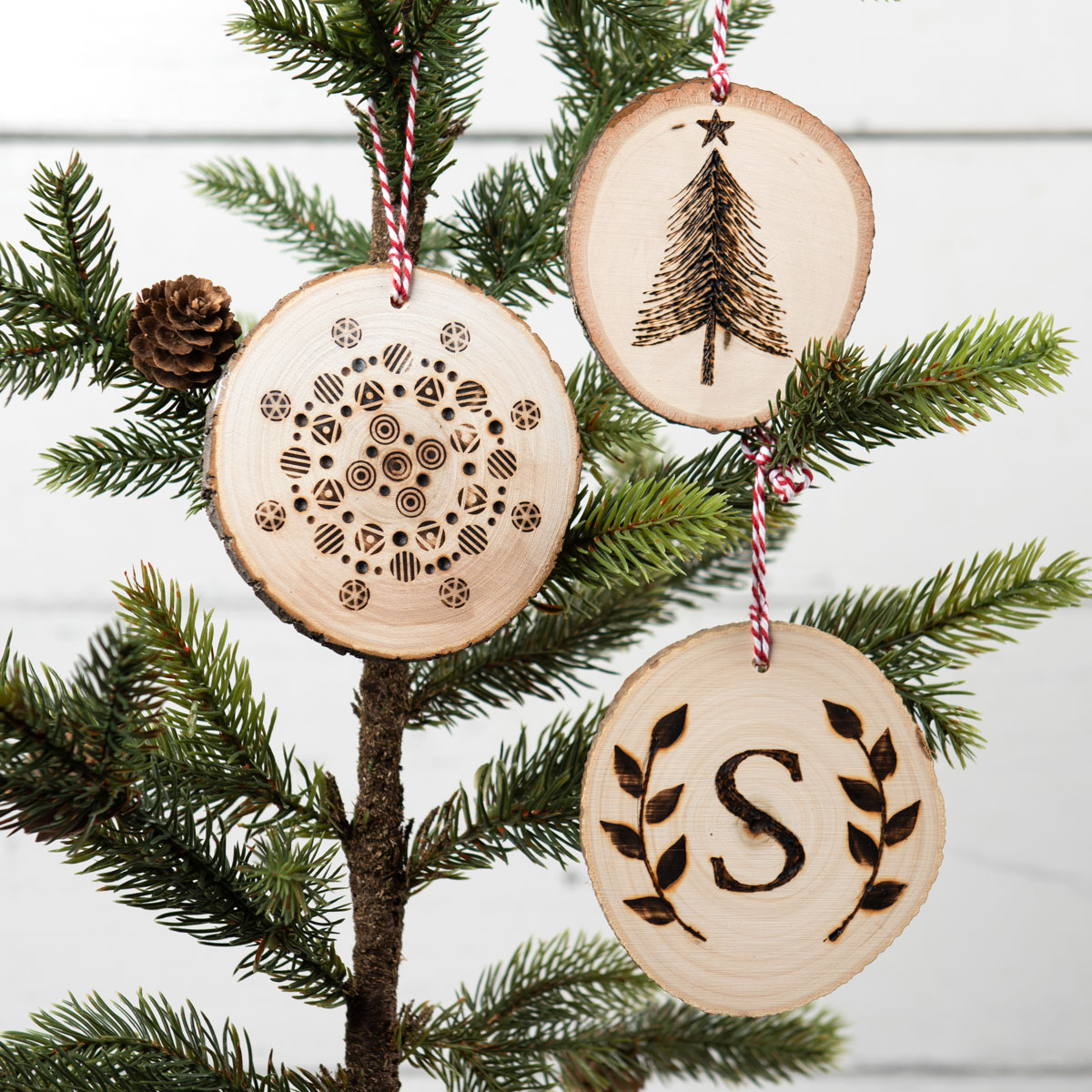 DIY Wood Burned Christmas Ornaments