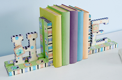 Decoupage Bookends