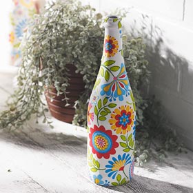 Napkin Decoupage Milk Bottle