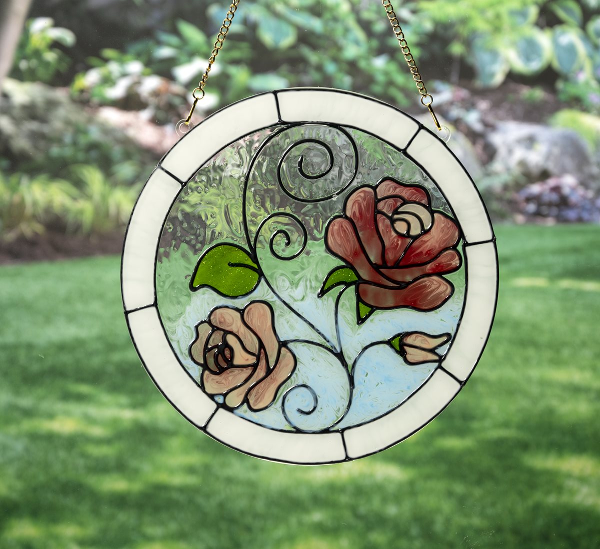 Elegant Roses Round Suncatcher