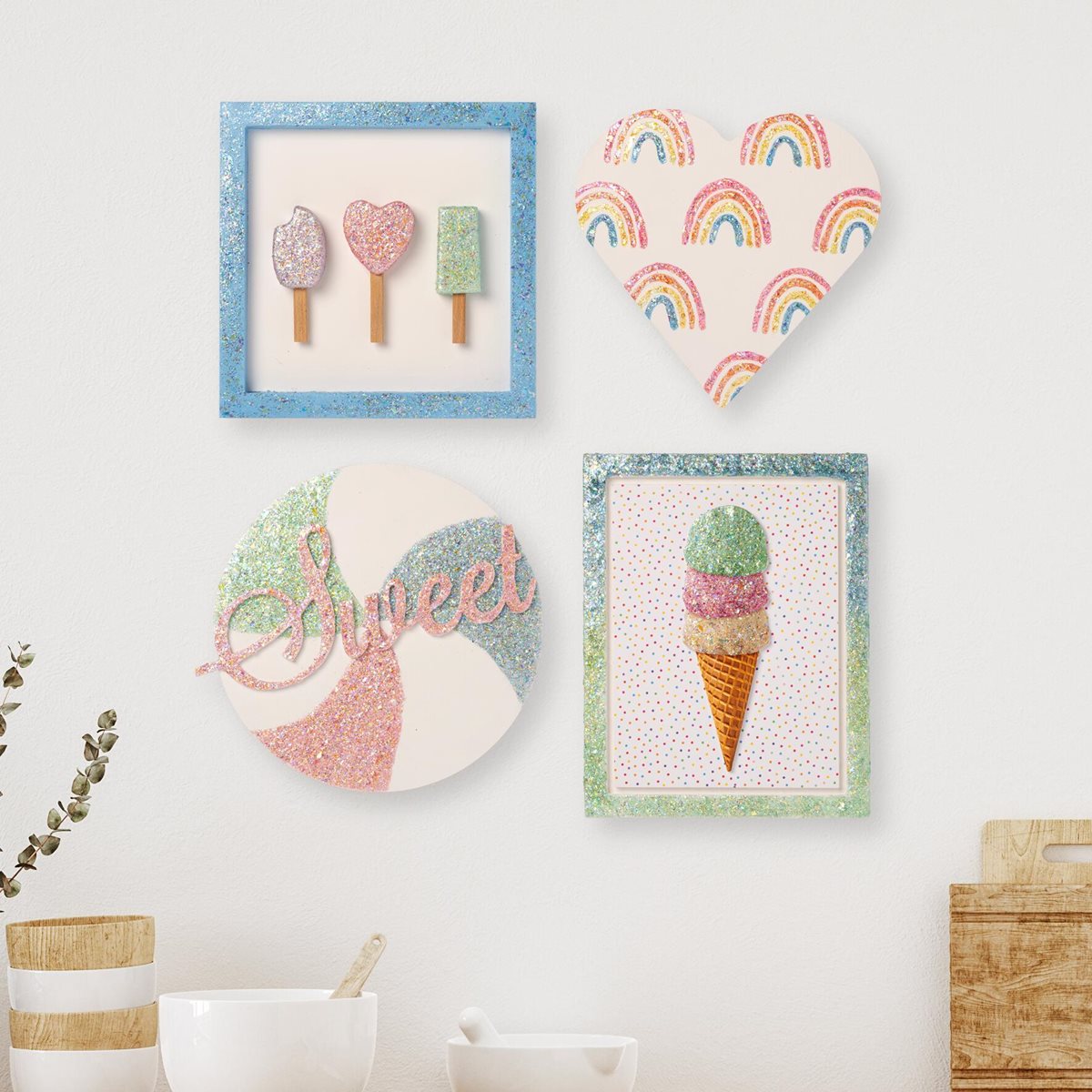 Glitterific Pastel Wall Decor