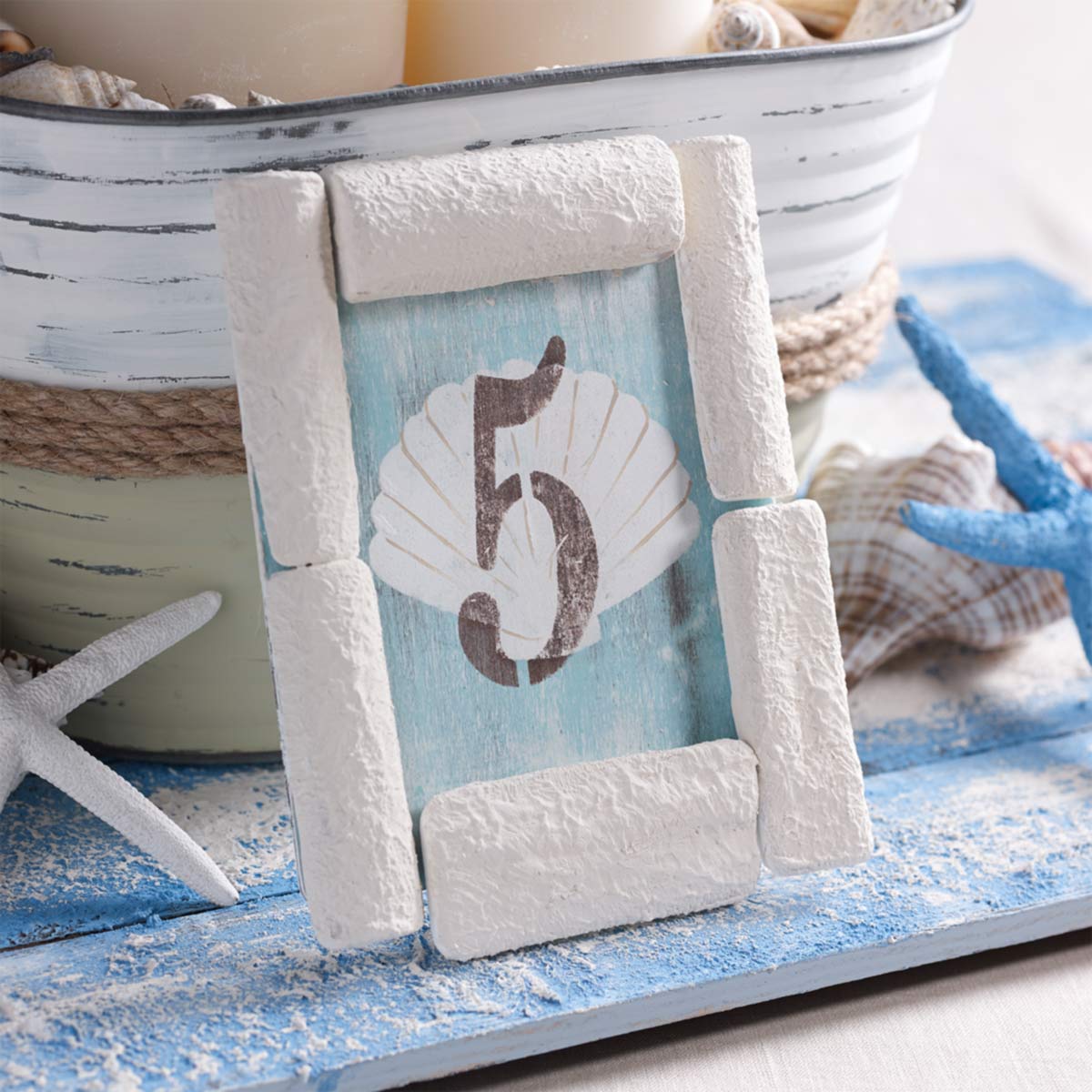 DIY Wedding Table Number for Beach Wedding