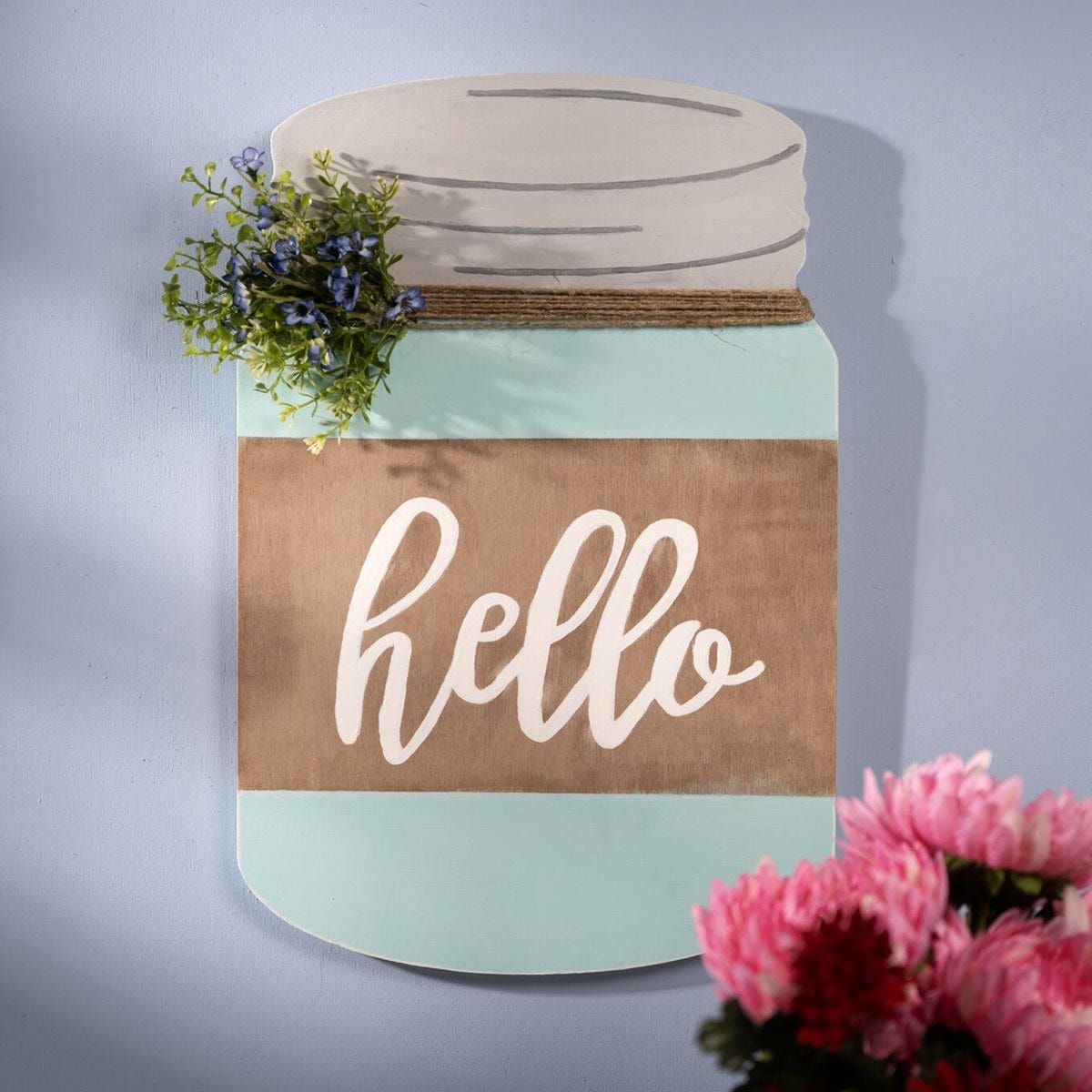 Hello Mason Jar Sign