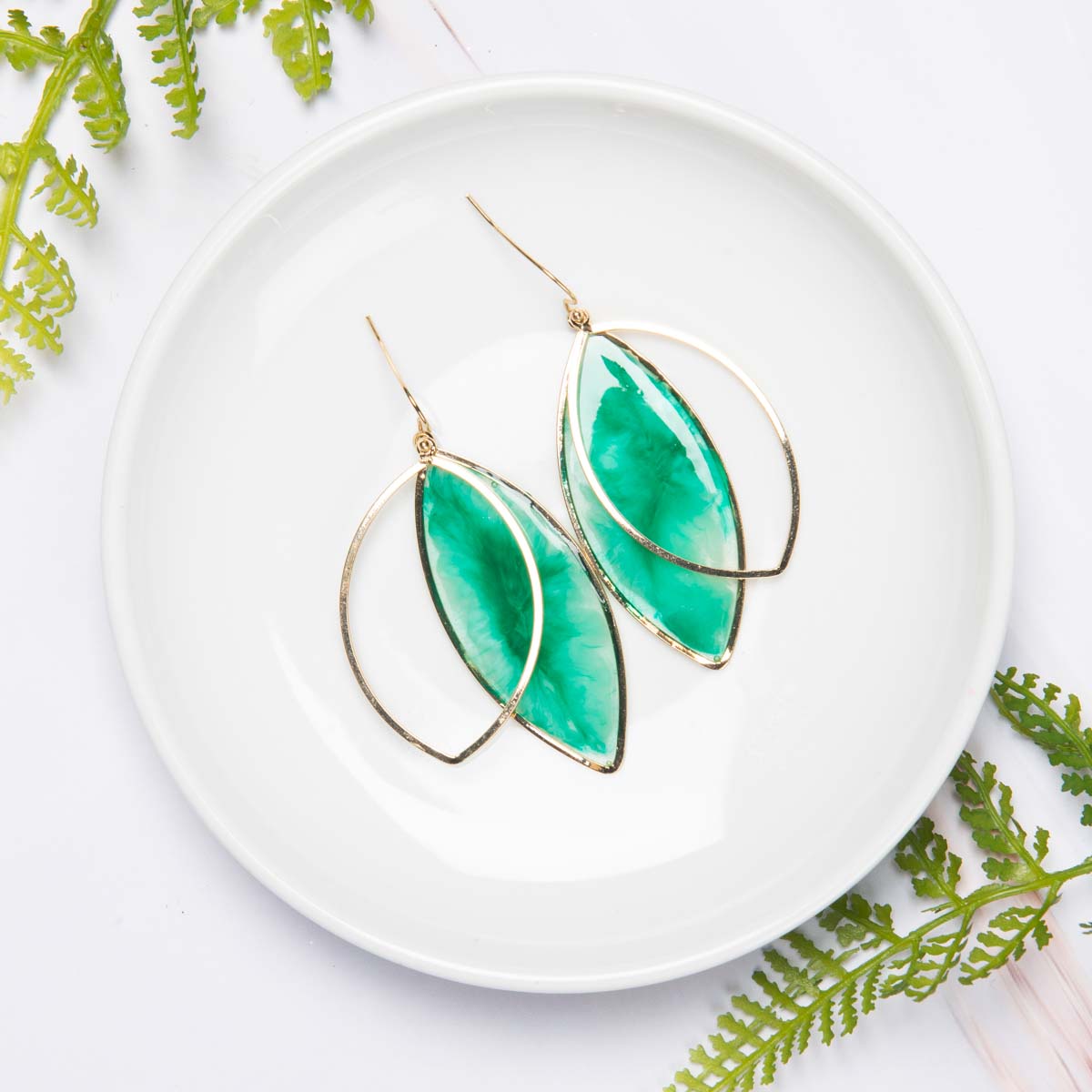 Aqua Resin Earrings