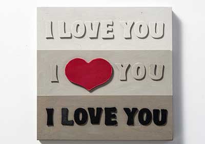 I Love You Wood Canvas