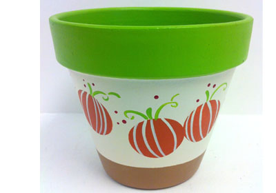 Harvest Pumpkins Clay Pot featuring FolkArt Multi-Surface Paints