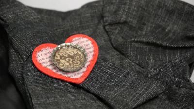 Heart Bottle Cap Pin