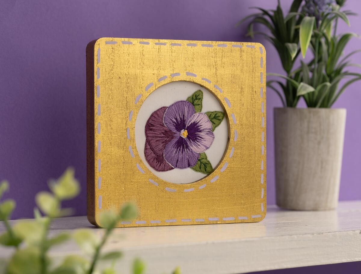 Lush Gold Painted Embroidery Hoop Frame