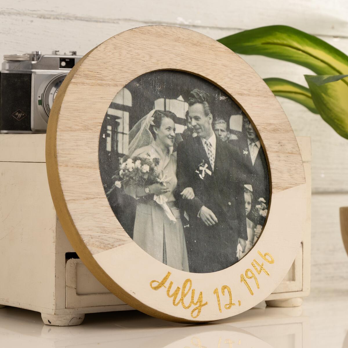 Wedding Photo Image Transfer to Fabric in a Embroidery Hoop Frame