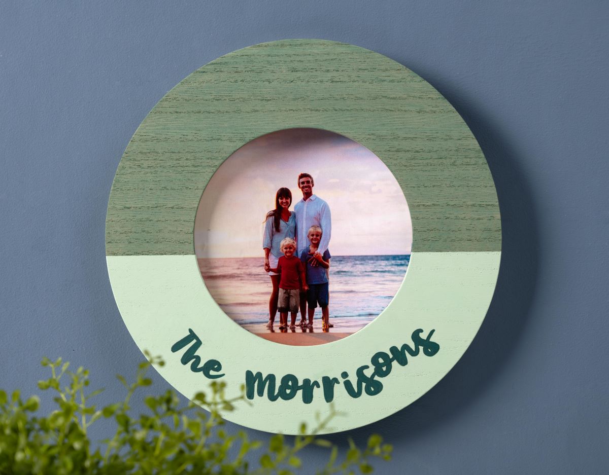 Personalized Green Stained Circle Frame