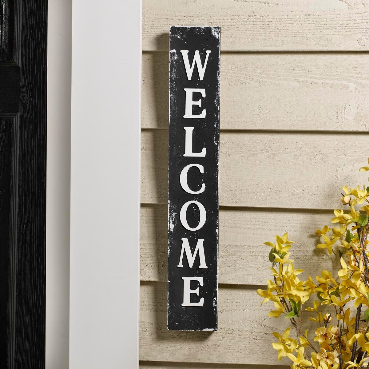 Black and White 'Welcome' Porch Sign