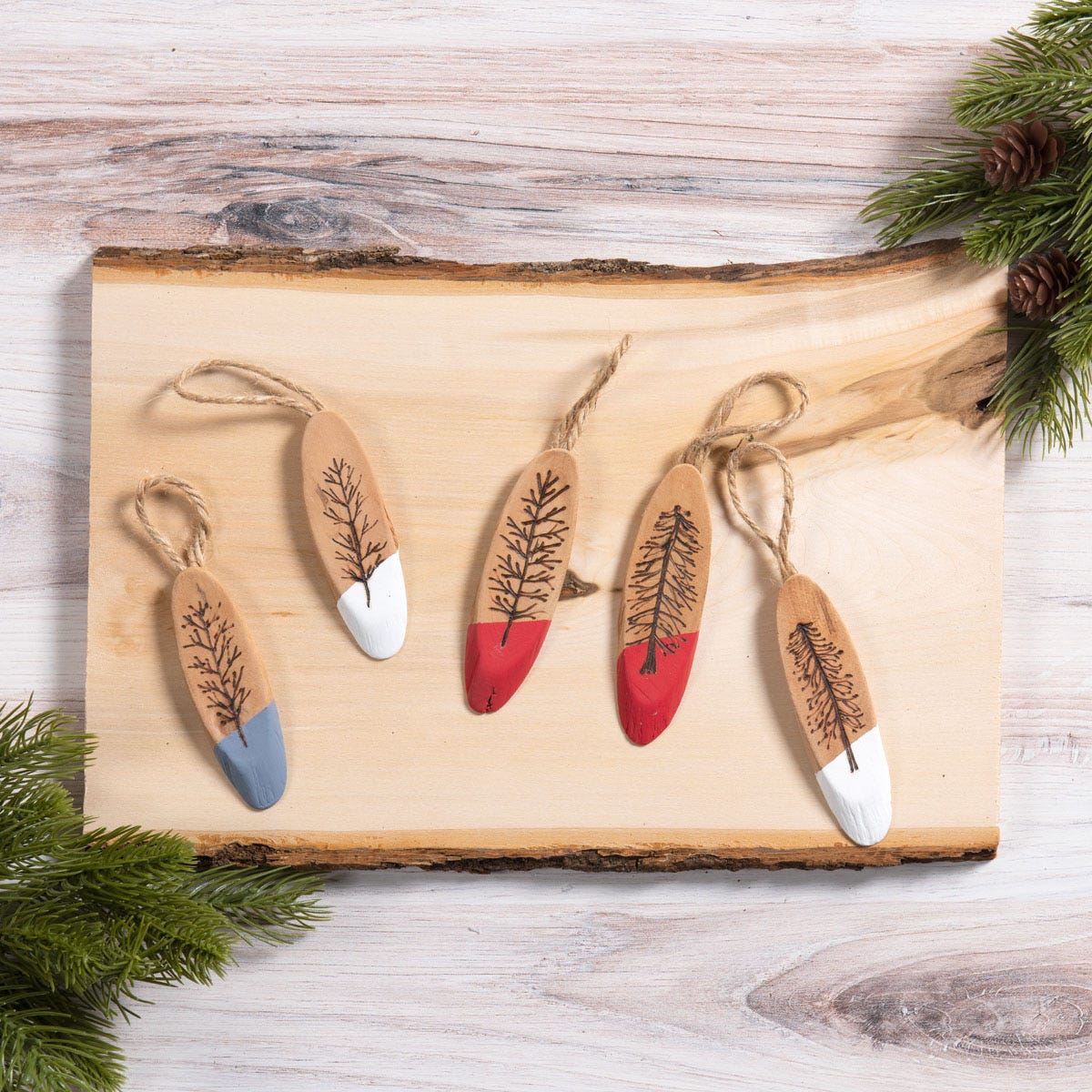 Wood-Burned Driftwood Ornaments