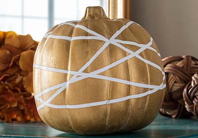 Gold Geometric Pumpkin