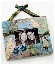 Whimsical 'Love Birds' Collage Frame