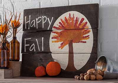 Handprint Fall Tree Plaque