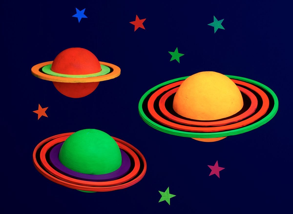 FolkArt Neon Blacklight Planets