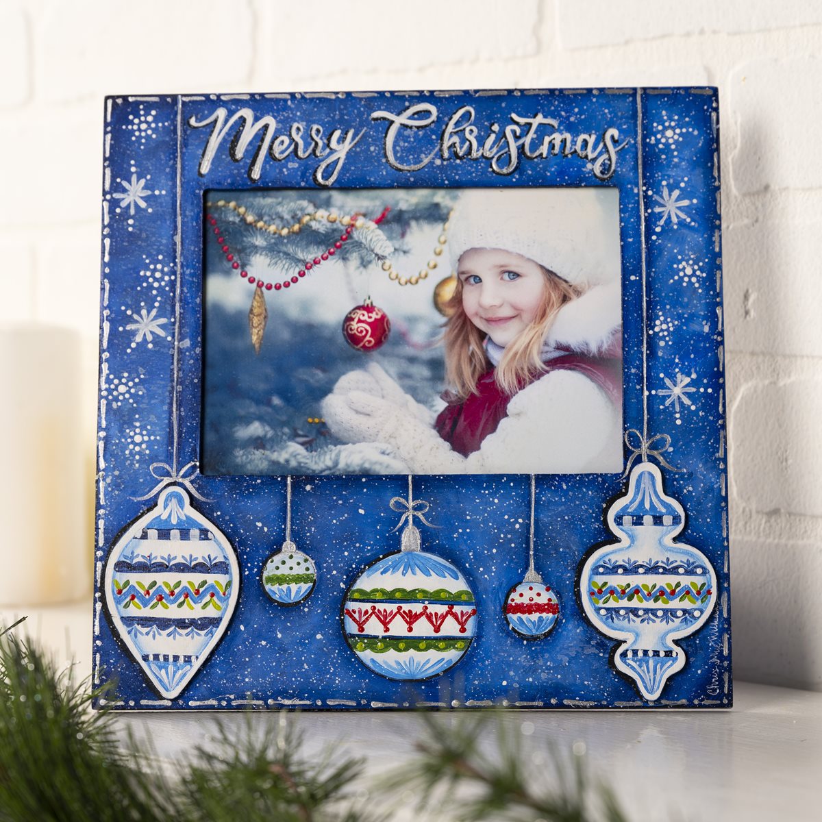 Merry Christmas Ornaments Photo Frame