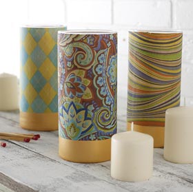 Votives with Decoupaged Napkins