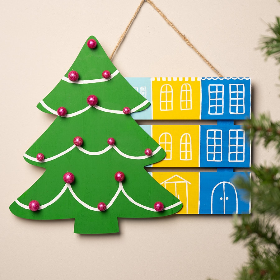 Christmas Tree Village Pallet Sign