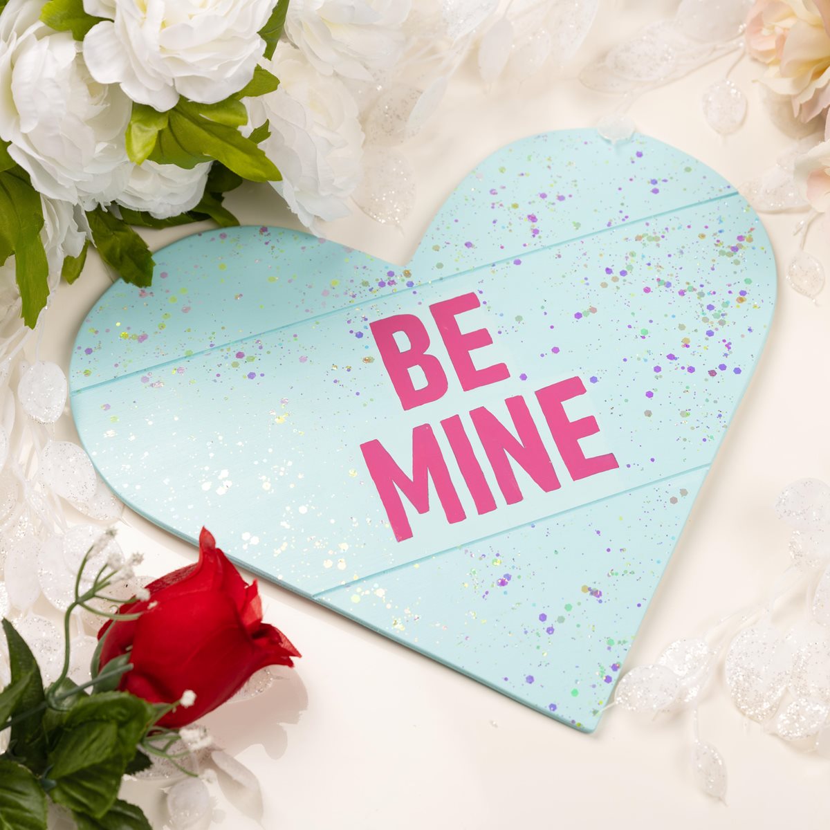 Be Mine Glittery Heart Decor