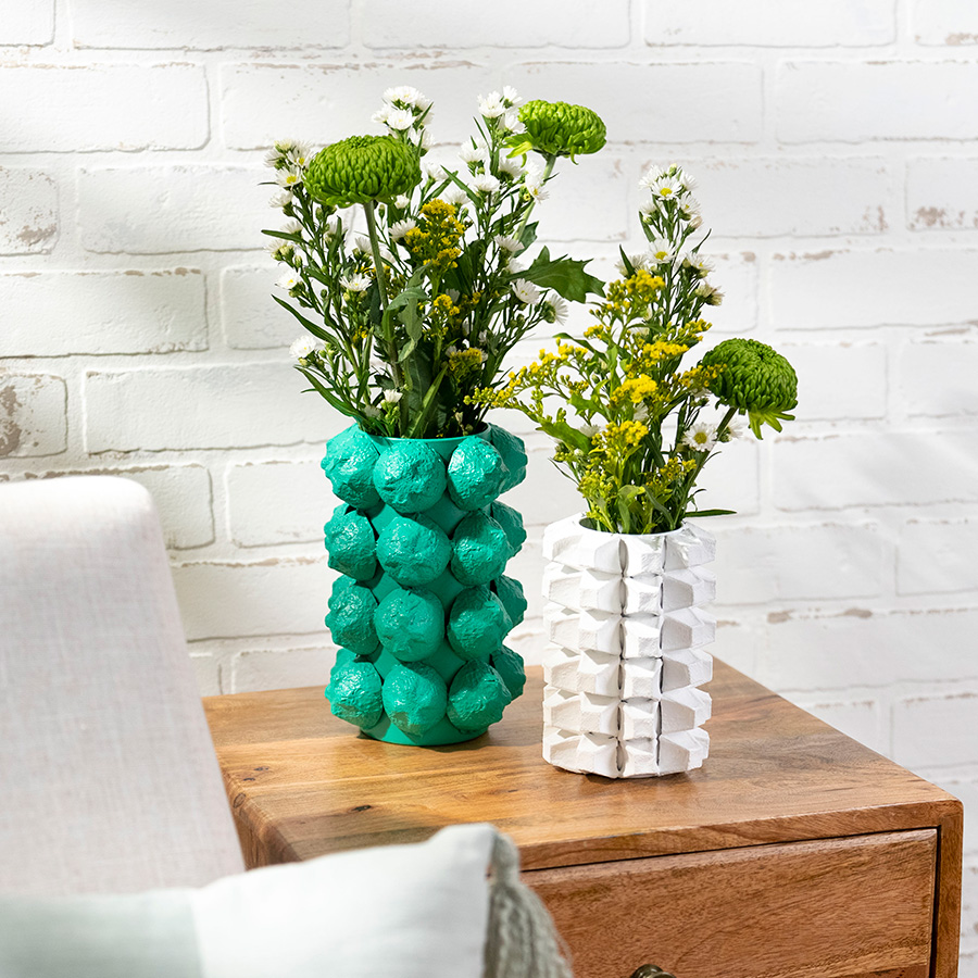 Egg Carton Vases