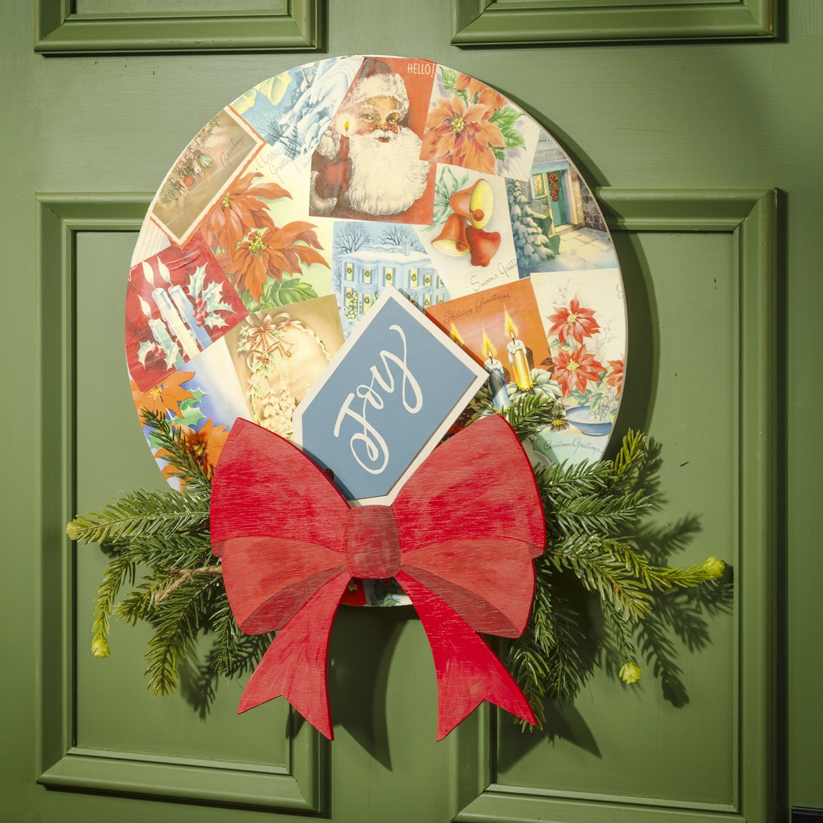 Vintage Christmas Card Wreath