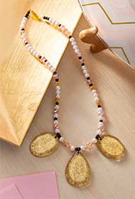 Gold Glitter Statement Necklace