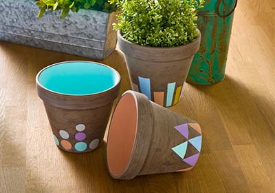 Fall Pastel Clay Pots