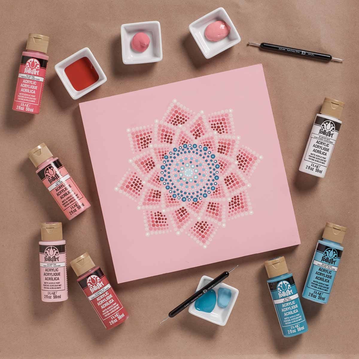 Pink Canvas Mandala