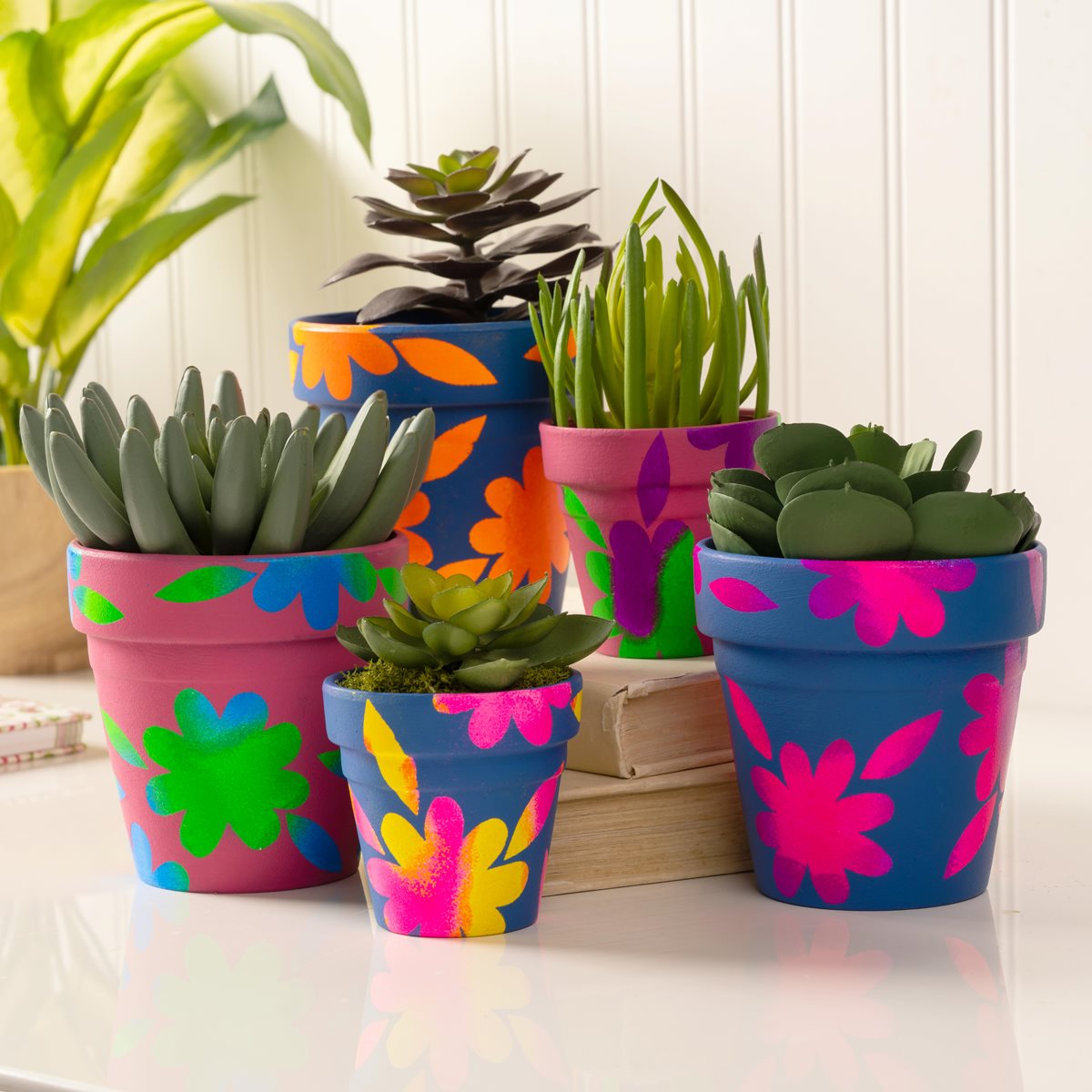 Neon Flower Pots