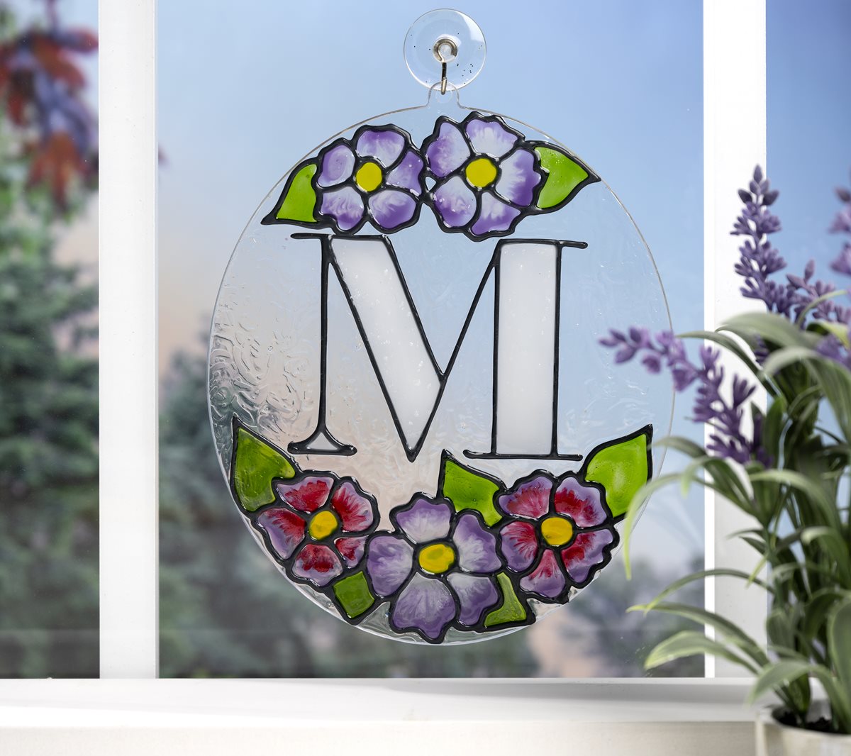 Large Monogram and Flower Suncatcher