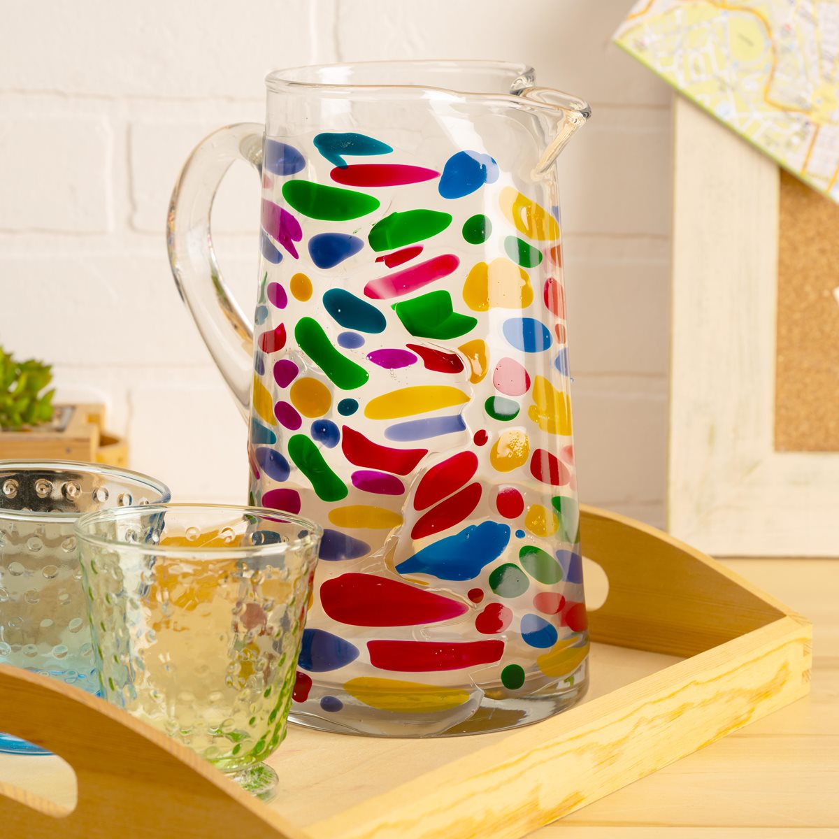 Multi-Color Murano Style Pitcher